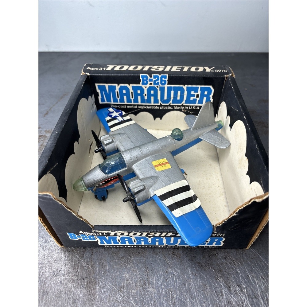 Vintage Tootsie Toy‎ B-26 Maruader Airplane 3270 With Original Box Die-Cast